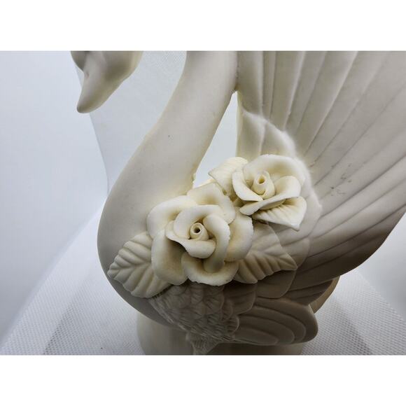 Vase-Vintage-Porcelain Bisque-Ivory-Swan-Art Deco Style-8.25" - Picture 6 of 16